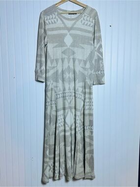 Polo Ralph Lauren Southwestern Maxi Dress Geometric Pattern waffle Thermal